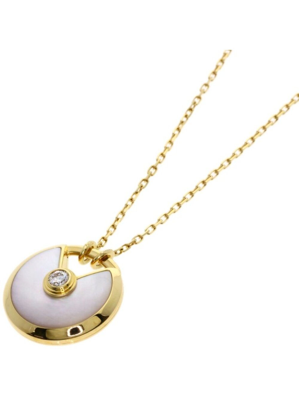 Cartier Amulette de Cartier SM Shell Diamond Necklace 18k Yellow Gold